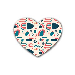 Shapes Pattern  Rubber Heart Coaster (4 Pack) by Sobalvarro