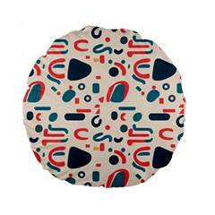 Shapes Pattern  Standard 15  Premium Flano Round Cushions by Sobalvarro