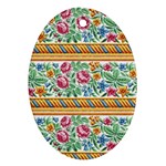 Flower Fabric Fabric Design Fabric Pattern Art Ornament (Oval) Front