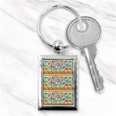 Flower Fabric Fabric Design Fabric Pattern Art Key Chain (rectangle) by Ravend