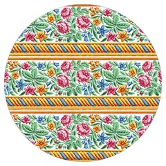 Flower Fabric Fabric Design Fabric Pattern Art Round Trivet by Ravend