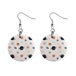 Space Planets Art Pattern Design Wallpaper Mini Button Earrings Front