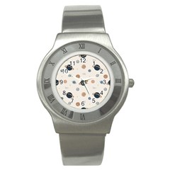 Space Planets Art Pattern Design Wallpaper Stainless Steel Watch by Ravend