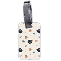 Space Planets Art Pattern Design Wallpaper Luggage Tag (two Sides) by Ravend