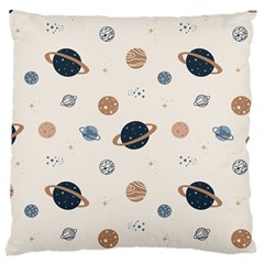 Space Planets Art Pattern Design Wallpaper Large Cushion Case (two Sides) by Ravend