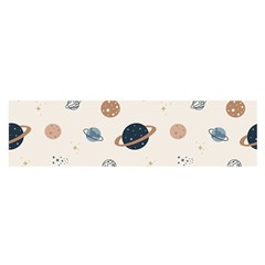 Space Planets Art Pattern Design Wallpaper Oblong Satin Scarf (16  X 60 ) by Ravend