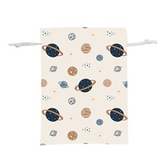 Space Planets Art Pattern Design Wallpaper Lightweight Drawstring Pouch (l) by Ravend