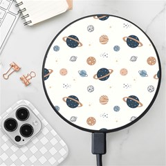 Space Planets Art Pattern Design Wallpaper Wireless Fast Charger(black)