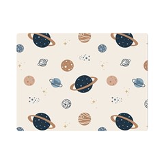 Space Planets Art Pattern Design Wallpaper One Side Premium Plush Fleece Blanket (mini) by Ravend