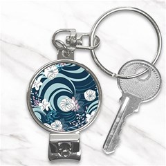 Flowers Pattern Floral Ocean Abstract Digital Art Nail Clippers Key Chain by Ravend