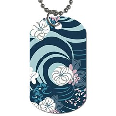 Flowers Pattern Floral Ocean Abstract Digital Art Dog Tag (one Side) by Ravend