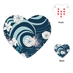 Flowers Pattern Floral Ocean Abstract Digital Art Playing Cards Single Design (heart) by Ravend