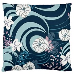 Flowers Pattern Floral Ocean Abstract Digital Art Large Cushion Case (two Sides) by Ravend