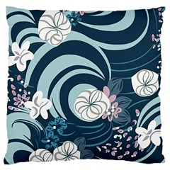 Flowers Pattern Floral Ocean Abstract Digital Art Large Premium Plush Fleece Cushion Case (one Side) by Ravend