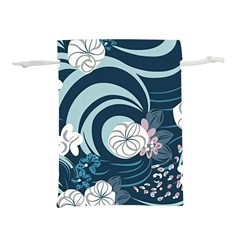 Flowers Pattern Floral Ocean Abstract Digital Art Lightweight Drawstring Pouch (l) by Ravend