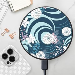 Flowers Pattern Floral Ocean Abstract Digital Art Wireless Fast Charger(black) by Ravend