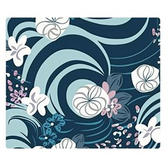 Flowers Pattern Floral Ocean Abstract Digital Art One Side Premium Plush Fleece Blanket (small) by Ravend