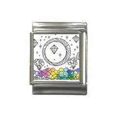 Rainbow Fun Cute Minimal Doodle Drawing Italian Charm (13mm) by Ravend