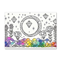 Rainbow Fun Cute Minimal Doodle Drawing Sticker A4 (10 Pack) by Ravend