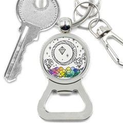 Rainbow Fun Cute Minimal Doodle Drawing Bottle Opener Key Chain by Ravend