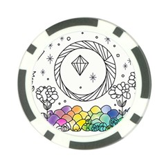 Rainbow Fun Cute Minimal Doodle Drawing Poker Chip Card Guard (10 Pack) by Ravend