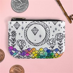 Rainbow Fun Cute Minimal Doodle Drawing Mini Coin Purse by Ravend