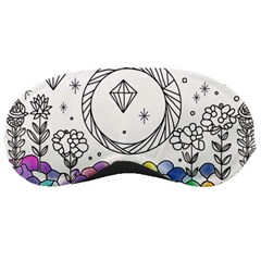 Rainbow Fun Cute Minimal Doodle Drawing Sleeping Mask by Ravend