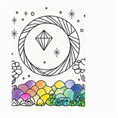 Rainbow Fun Cute Minimal Doodle Drawing Small Garden Flag (two Sides) by Ravend