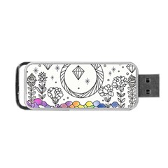 Rainbow Fun Cute Minimal Doodle Drawing Portable Usb Flash (one Side) by Ravend