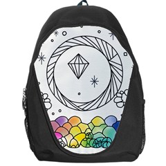 Rainbow Fun Cute Minimal Doodle Drawing Backpack Bag by Ravend