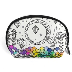 Rainbow Fun Cute Minimal Doodle Drawing Accessory Pouch (large) by Ravend