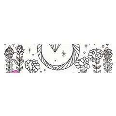 Rainbow Fun Cute Minimal Doodle Drawing Oblong Satin Scarf (16  X 60 ) by Ravend