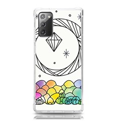 Rainbow Fun Cute Minimal Doodle Drawing Samsung Galaxy Note 20 Tpu Uv Case by Ravend