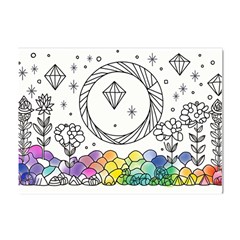 Rainbow Fun Cute Minimal Doodle Drawing Crystal Sticker (a4) by Ravend