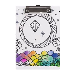 Rainbow Fun Cute Minimal Doodle Drawing A5 Acrylic Clipboard