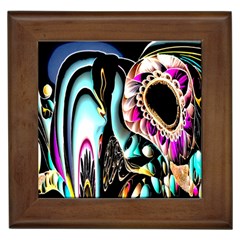 Garden Flower Nature Digital Art Abstract Framed Tile