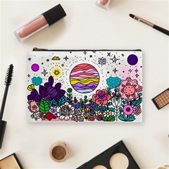 Rainbow Fun Cute Minimal Doodle Drawing Unique Cosmetic Bag (medium) by Ravend