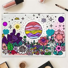 Rainbow Fun Cute Minimal Doodle Drawing Unique Cosmetic Bag (xxl) by Ravend