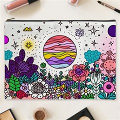 Rainbow Fun Cute Minimal Doodle Drawing Unique Cosmetic Bag (xxxl) by Ravend