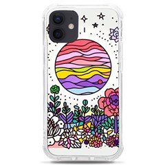 Rainbow Fun Cute Minimal Doodle Drawing Unique Iphone 12 Mini Tpu Uv Print Case	 by Ravend