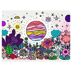 Rainbow Fun Cute Minimal Doodle Drawing Unique One Side Premium Plush Fleece Blanket (extra Small) by Ravend