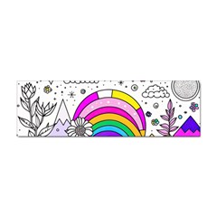 Rainbow Fun Cute Minimal Doodle Drawing Art Sticker Bumper (100 Pack) by Ravend