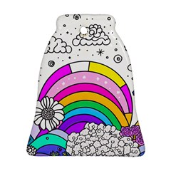 Rainbow Fun Cute Minimal Doodle Drawing Art Bell Ornament (two Sides) by Ravend