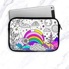 Rainbow Fun Cute Minimal Doodle Drawing Art Apple Ipad Mini Zipper Cases by Ravend