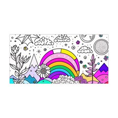 Rainbow Fun Cute Minimal Doodle Drawing Art Yoga Headband by Ravend