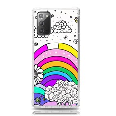 Rainbow Fun Cute Minimal Doodle Drawing Art Samsung Galaxy Note 20 Tpu Uv Case by Ravend