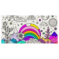 Rainbow Fun Cute Minimal Doodle Drawing Art Banner And Sign 8  X 4  by Ravend