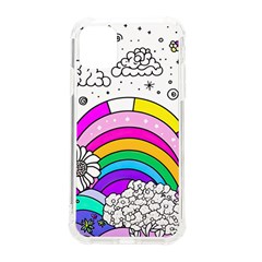 Rainbow Fun Cute Minimal Doodle Drawing Art Iphone 11 Tpu Uv Print Case