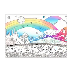 Rainbow Fun Cute Minimal Doodle Drawing Arts Sticker A4 (10 Pack) by Ravend