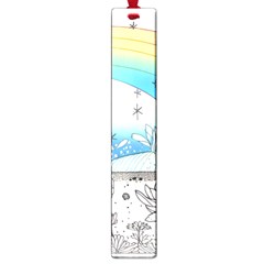 Rainbow Fun Cute Minimal Doodle Drawing Arts Large Book Marks by Ravend